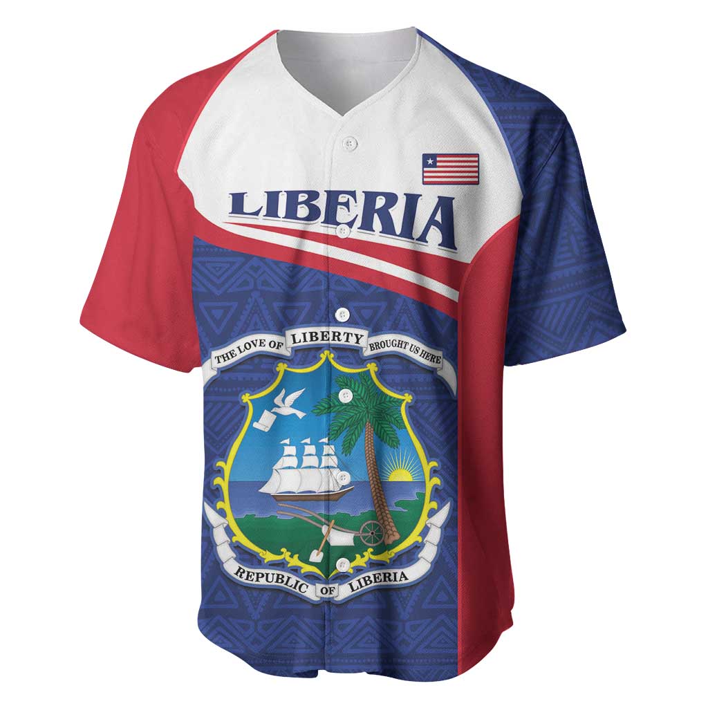 Personalised Liberia African Baseball Jersey Coat Of Arms Flag LT15