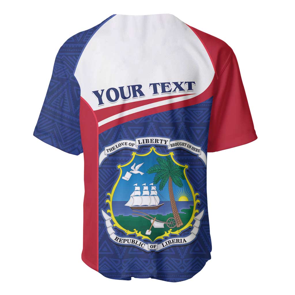 Personalised Liberia African Baseball Jersey Coat Of Arms Flag LT15
