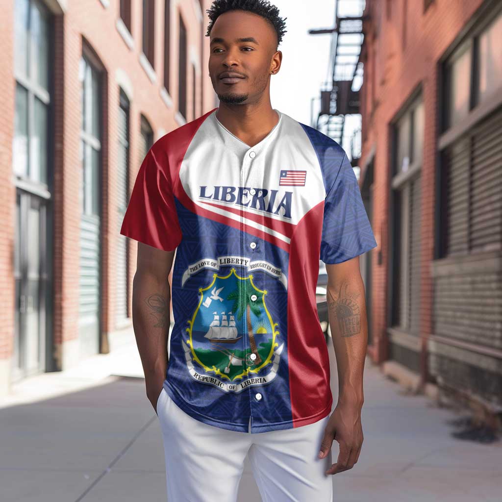 Personalised Liberia African Baseball Jersey Coat Of Arms Flag LT15