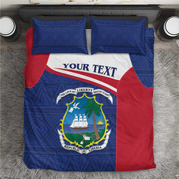 Personalised Liberia African Bedding Set Coat Of Arms Flag LT15