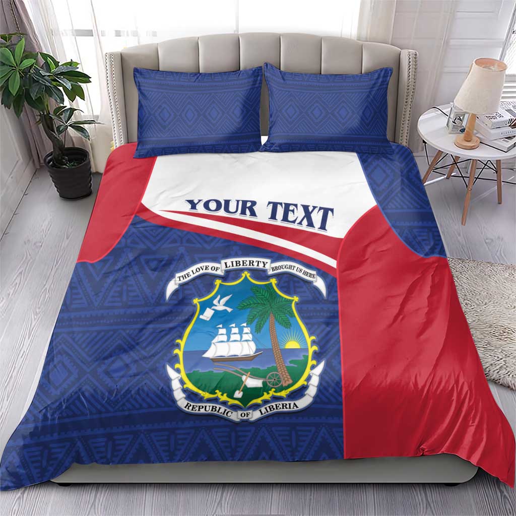 Personalised Liberia African Bedding Set Coat Of Arms Flag LT15