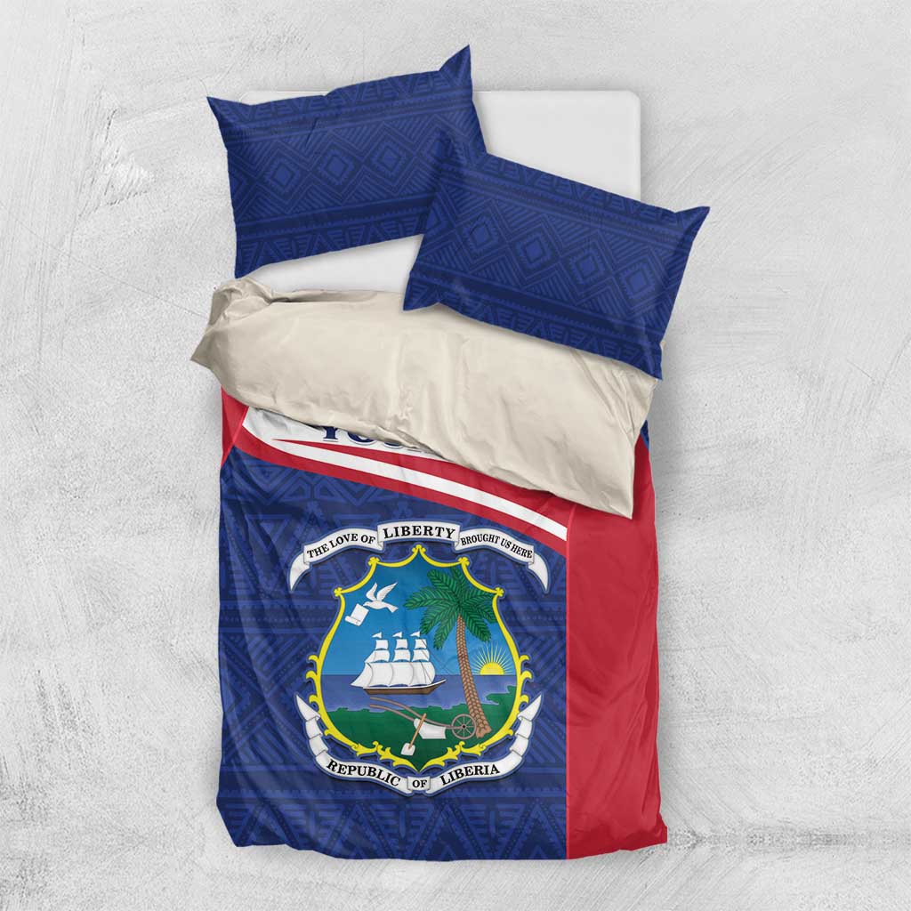 Personalised Liberia African Bedding Set Coat Of Arms Flag LT15