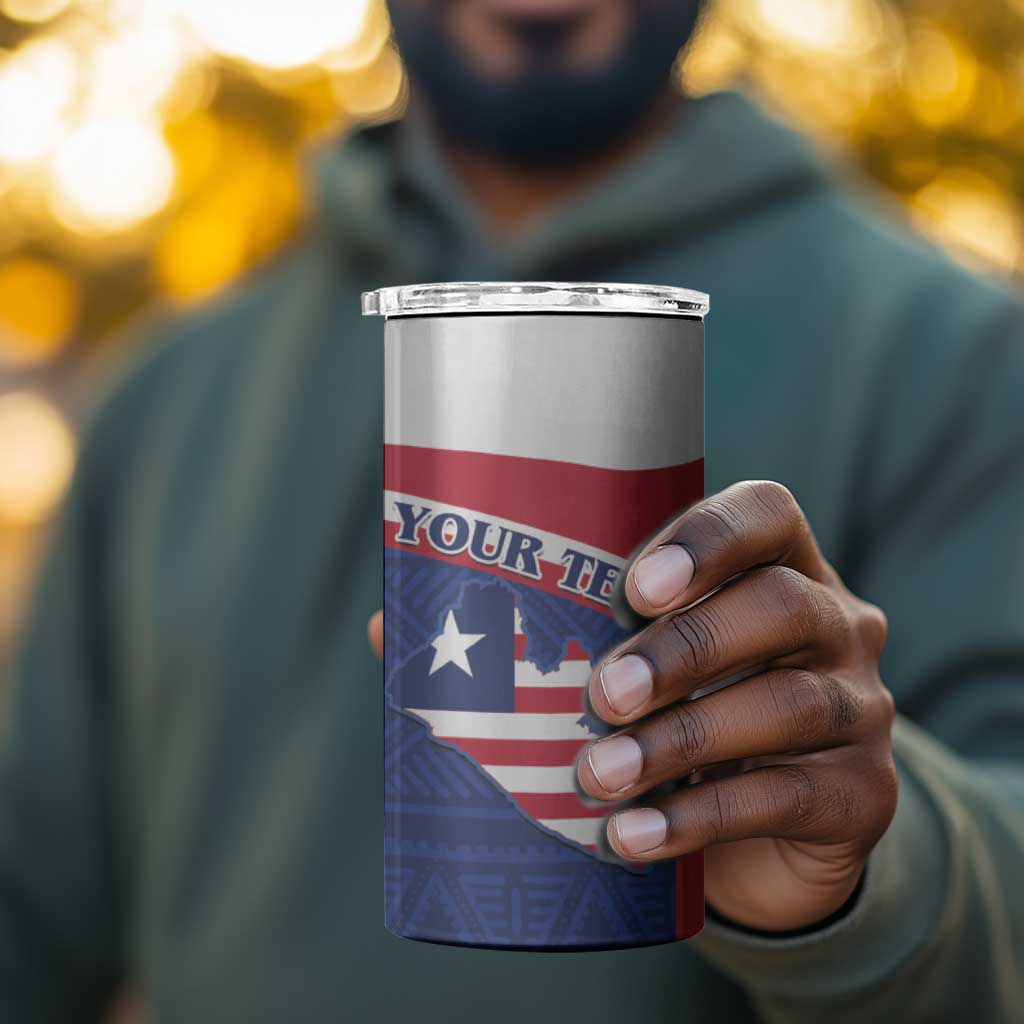 Personalised Liberia African 4 in 1 Can Cooler Tumbler Coat Of Arms Flag LT15