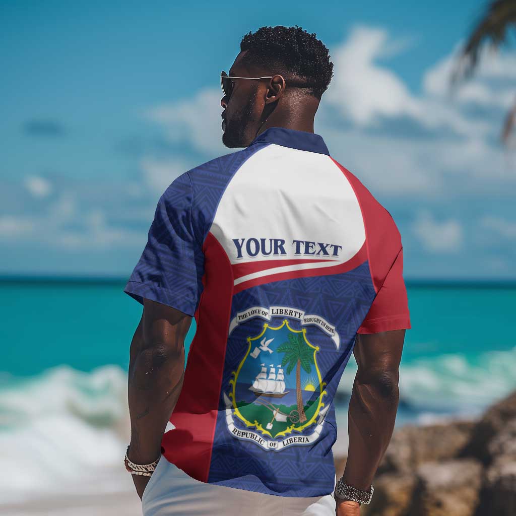 Personalised Liberia African Hawaiian Shirt Coat Of Arms Flag LT15
