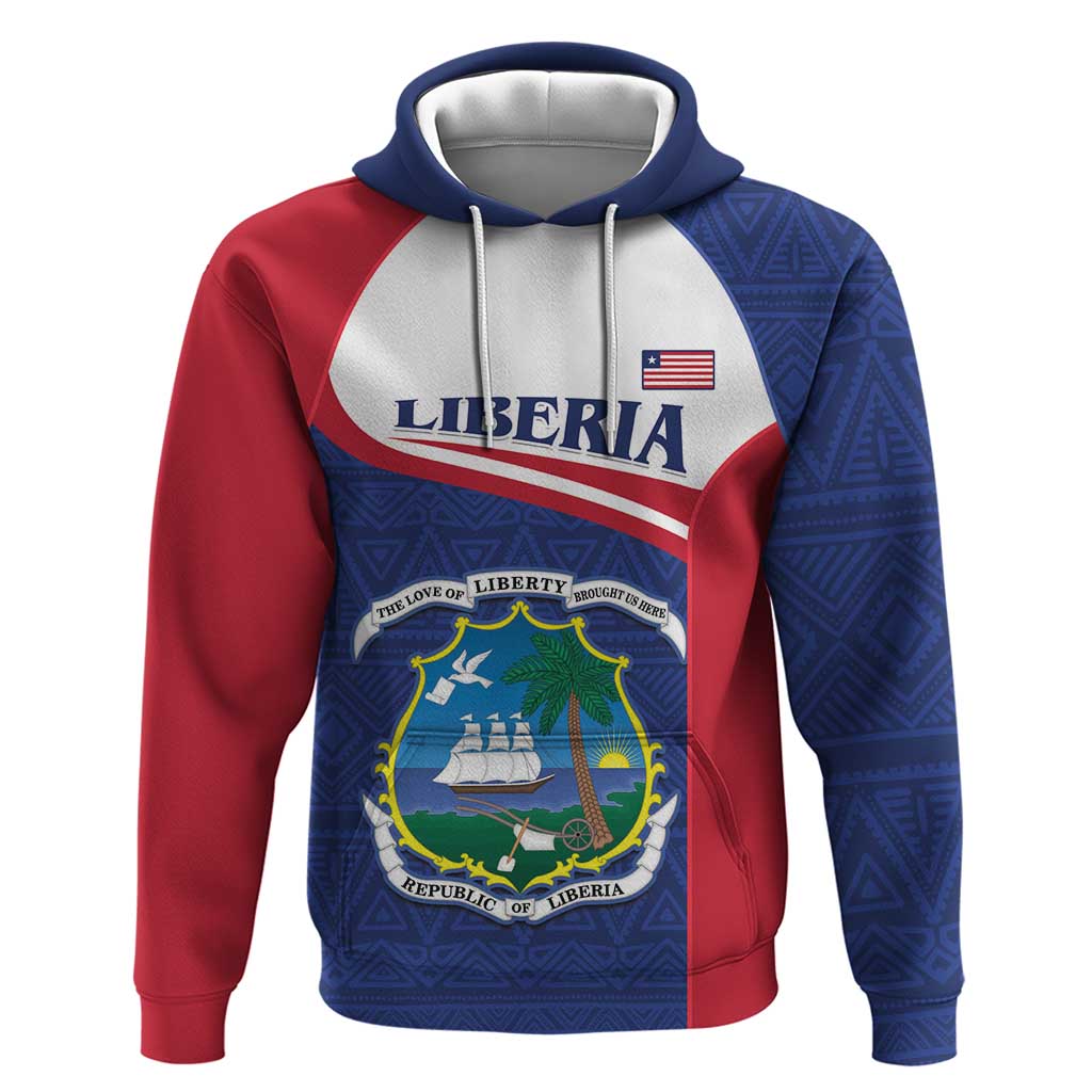 Personalised Liberia Hoodie Coat Of Arms - African Pattern LT15