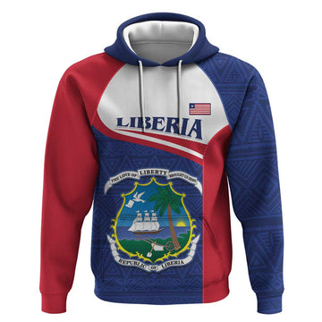 Personalised Liberia Hoodie Coat Of Arms - African Pattern LT15