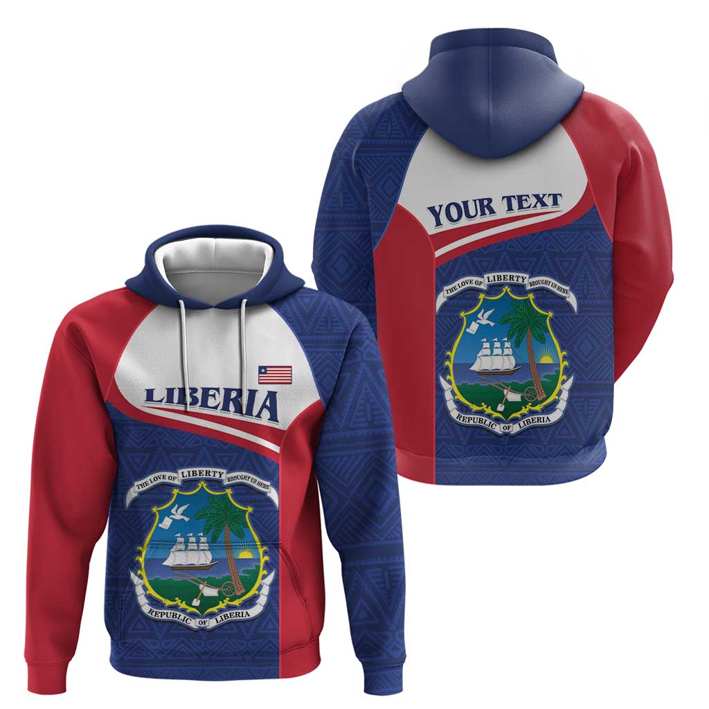 Personalised Liberia Hoodie Coat Of Arms - African Pattern LT15