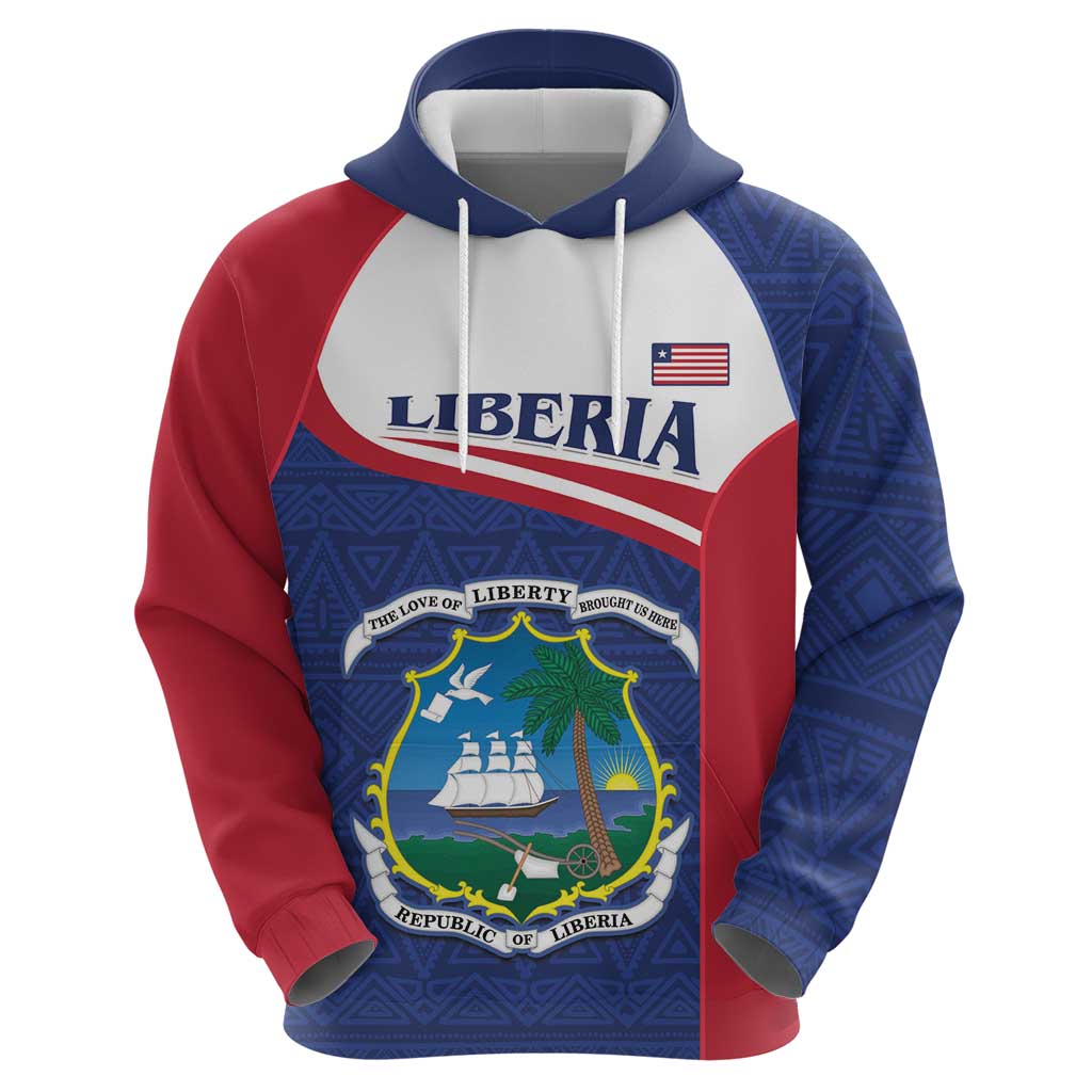 Personalised Liberia Hoodie Coat Of Arms - African Pattern LT15