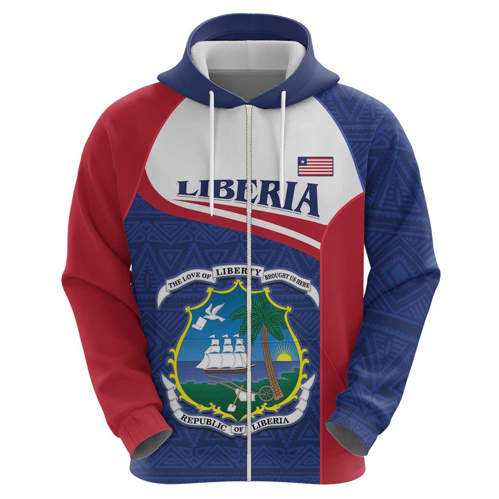 Personalised Liberia Hoodie Coat Of Arms - African Pattern LT15