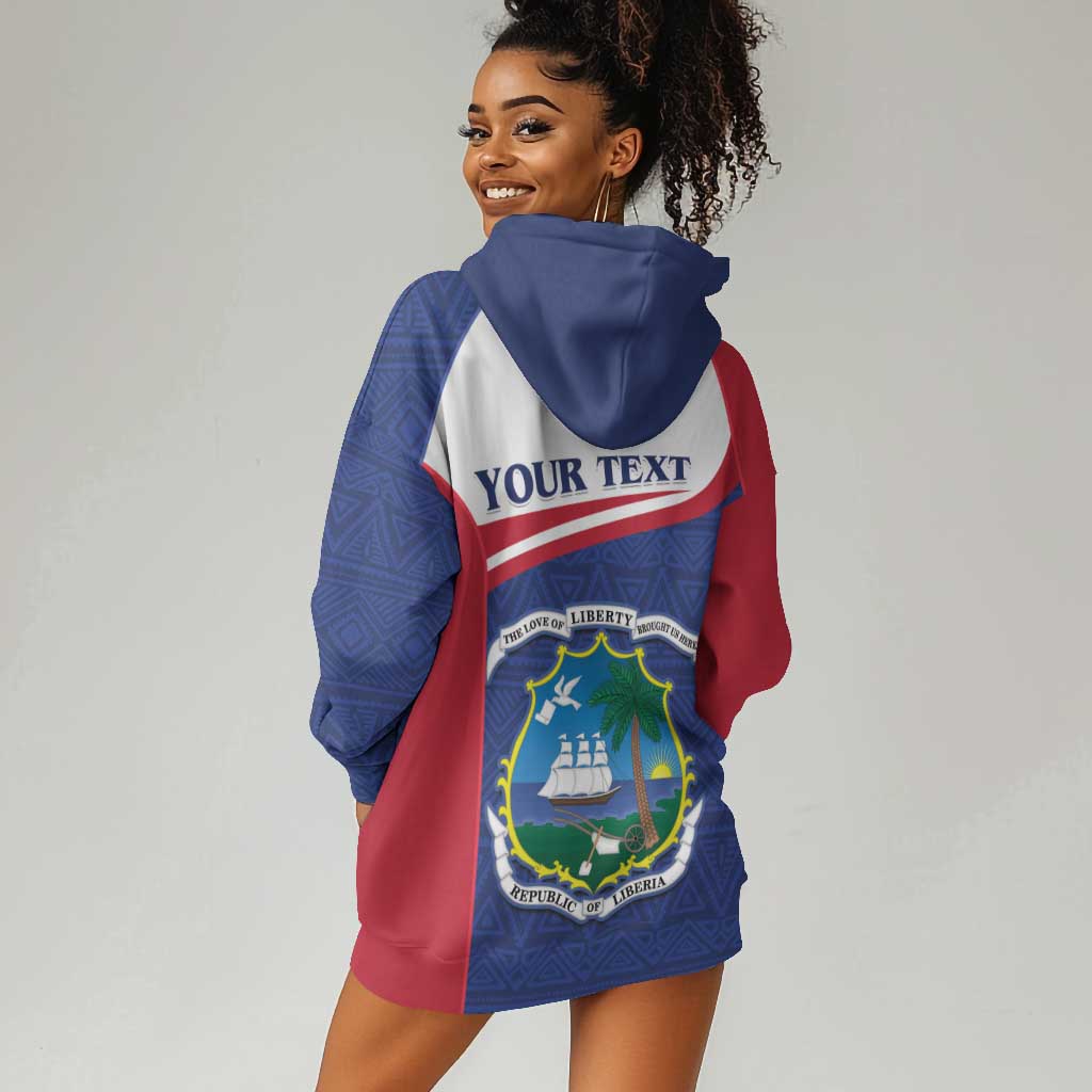 Personalised Liberia African Hoodie Dress Coat Of Arms Flag LT15