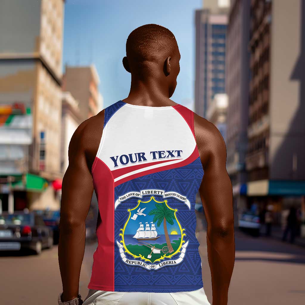 Personalised Liberia African Men Tank Top Coat Of Arms Flag LT15