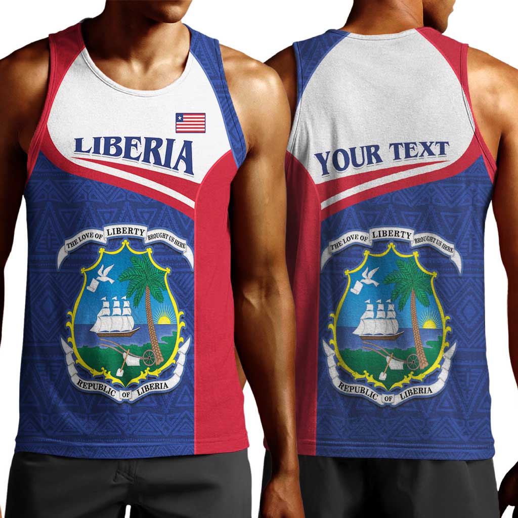 Personalised Liberia African Men Tank Top Coat Of Arms Flag LT15