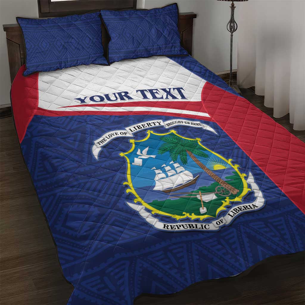 Personalised Liberia African Quilt Bed Set Coat Of Arms Flag LT15