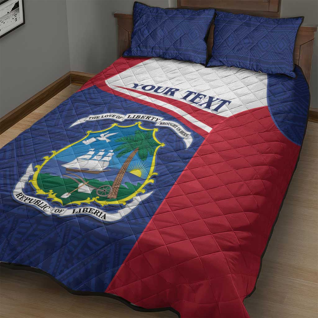 Personalised Liberia African Quilt Bed Set Coat Of Arms Flag LT15
