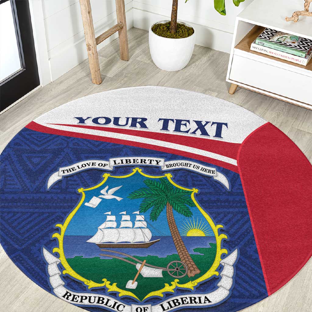 Personalised Liberia African Round Carpet Coat Of Arms Flag LT15