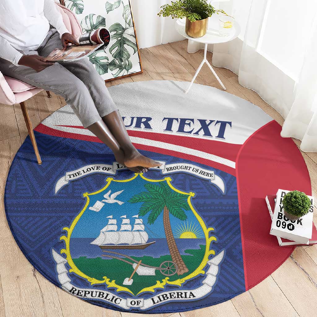 Personalised Liberia African Round Carpet Coat Of Arms Flag LT15