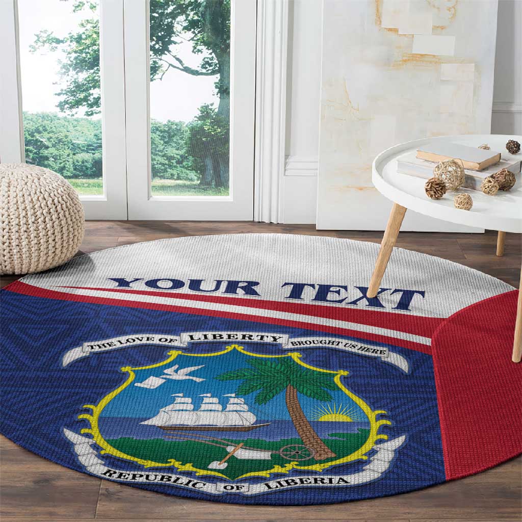 Personalised Liberia African Round Carpet Coat Of Arms Flag LT15