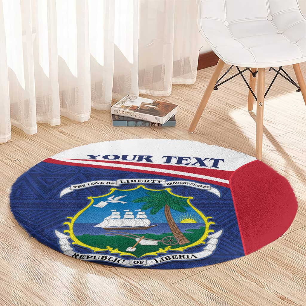 Personalised Liberia African Round Carpet Coat Of Arms Flag LT15