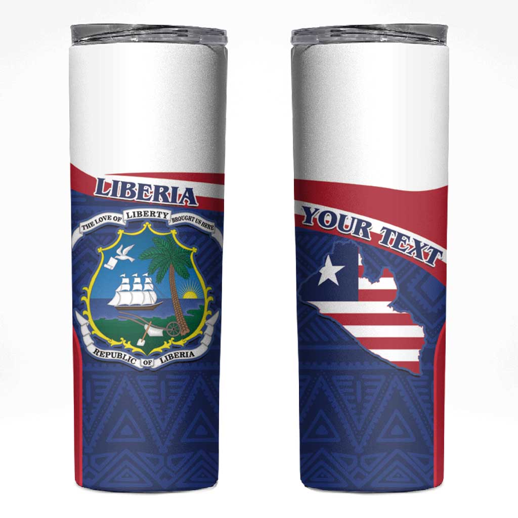 Personalised Liberia African Skinny Tumbler Coat Of Arms Flag LT15