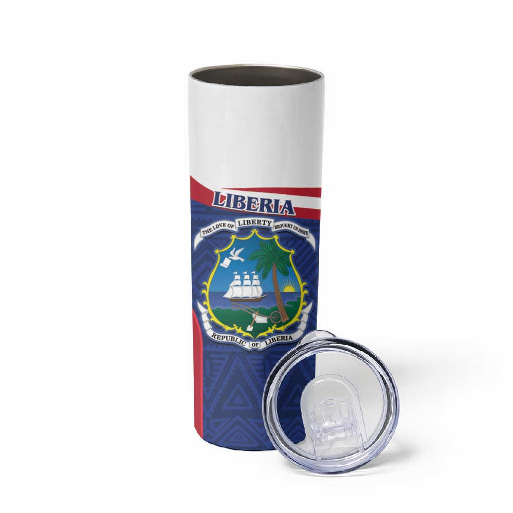 Personalised Liberia African Skinny Tumbler Coat Of Arms Flag LT15