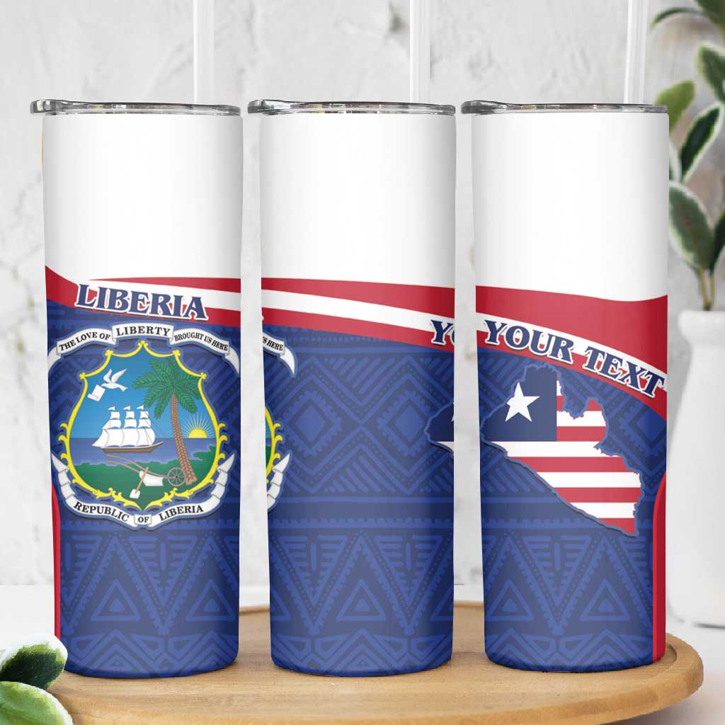 Personalised Liberia African Skinny Tumbler Coat Of Arms Flag LT15