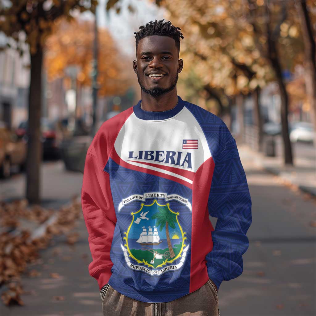 Personalised Liberia African Sweatshirt Coat Of Arms Flag LT15
