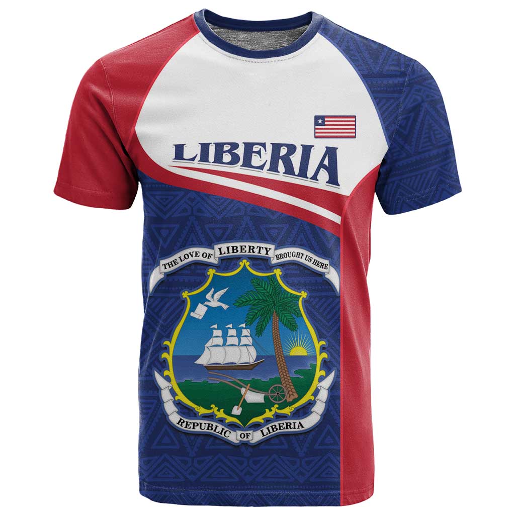 Personalised Liberia African T shirt Coat Of Arms Flag LT15