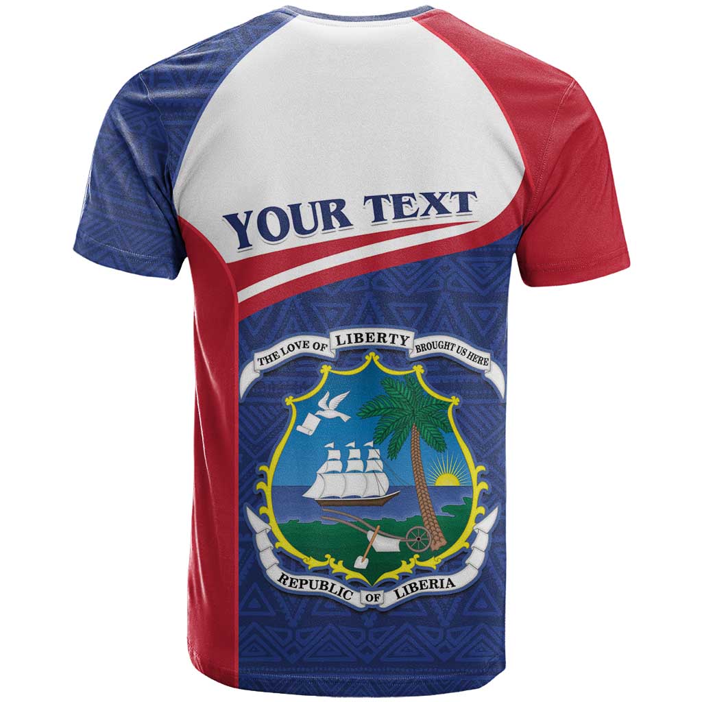 Personalised Liberia African T shirt Coat Of Arms Flag LT15