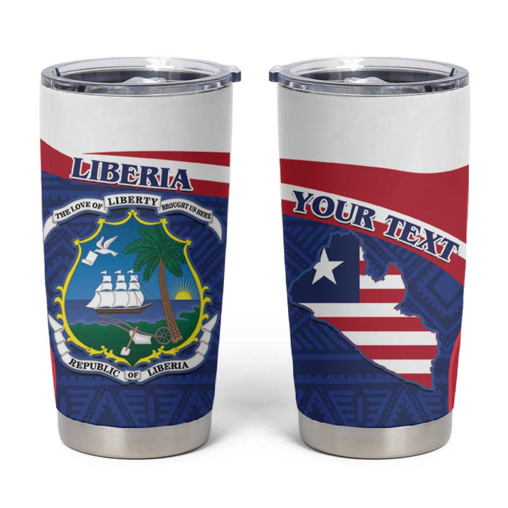 Personalised Liberia African Tumbler Cup Coat Of Arms Flag LT15
