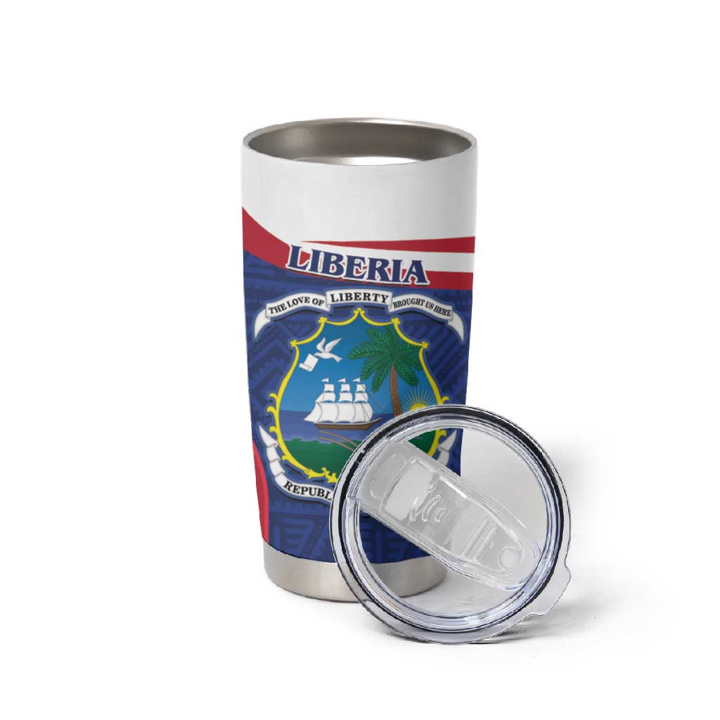 Personalised Liberia African Tumbler Cup Coat Of Arms Flag LT15