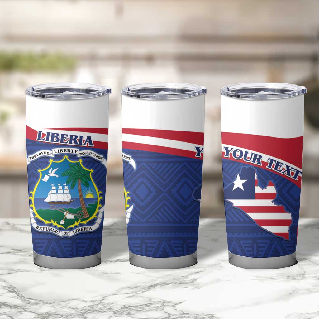 Personalised Liberia African Tumbler Cup Coat Of Arms Flag LT15
