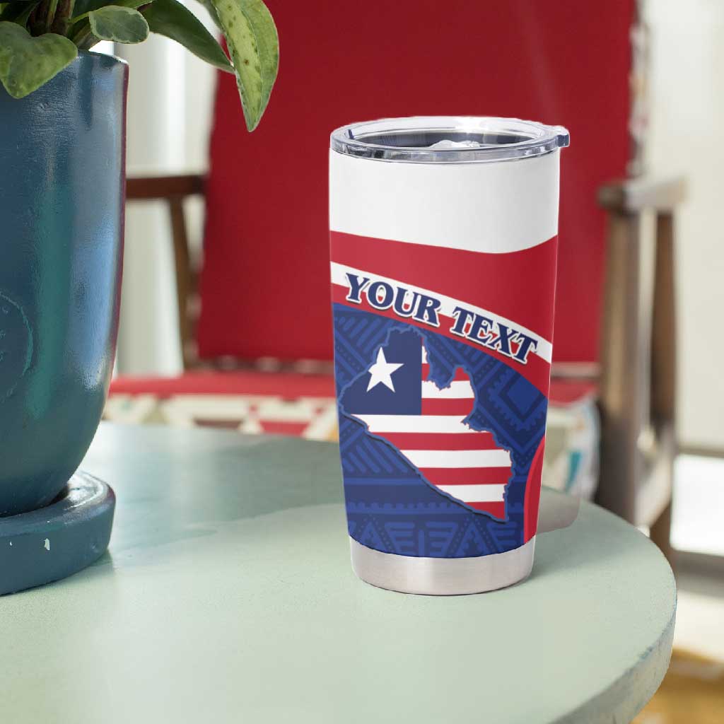 Personalised Liberia African Tumbler Cup Coat Of Arms Flag LT15