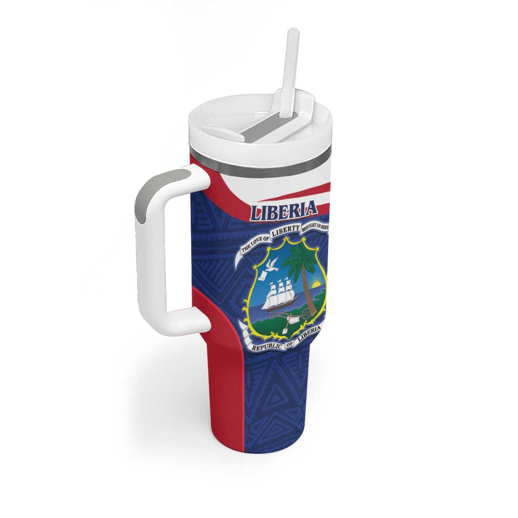 Personalised Liberia African Tumbler With Handle Coat Of Arms Flag LT15