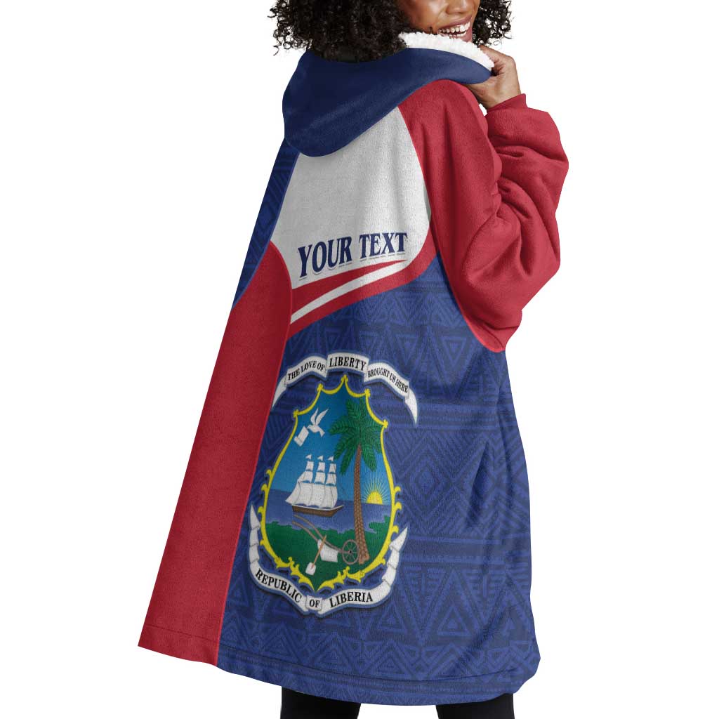 Personalised Liberia African Wearable Blanket Hoodie Coat Of Arms Flag LT15