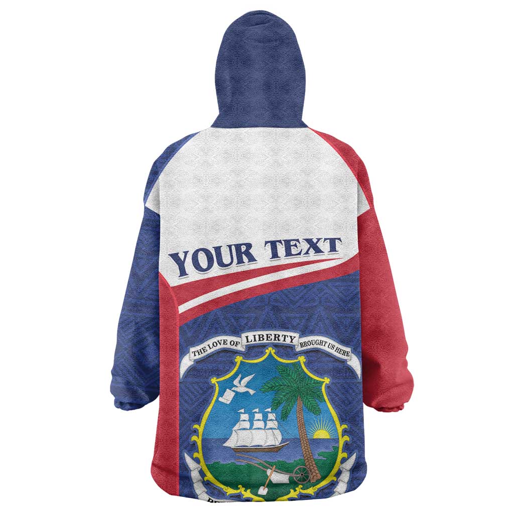 Personalised Liberia African Wearable Blanket Hoodie Coat Of Arms Flag LT15
