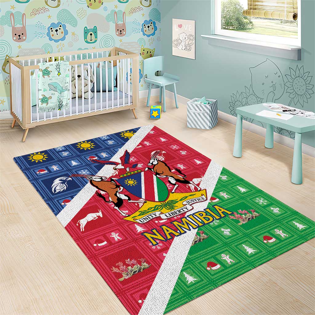 Afro Namibia Area Rug Coat Of Arms Christmas Style LT15