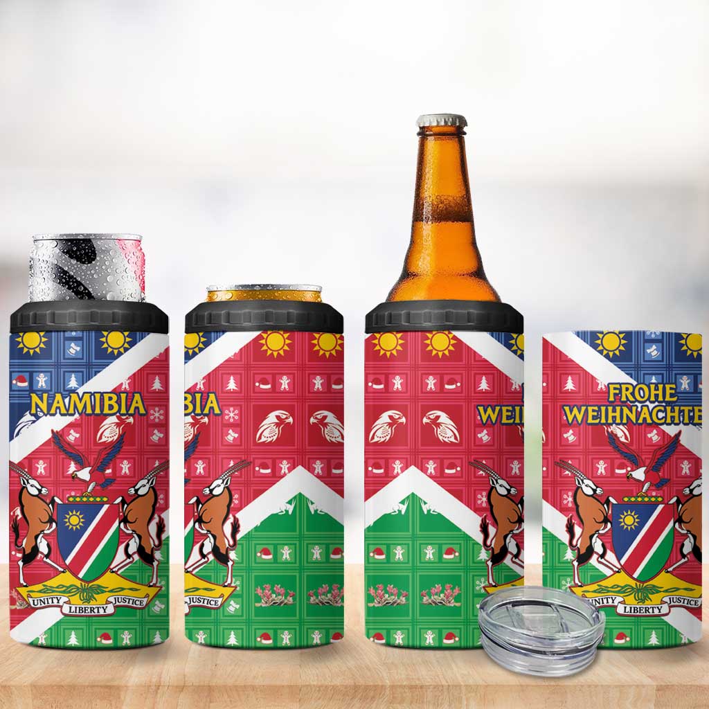 Afro Namibia 4 in 1 Can Cooler Tumbler Coat Of Arms Christmas Style LT15