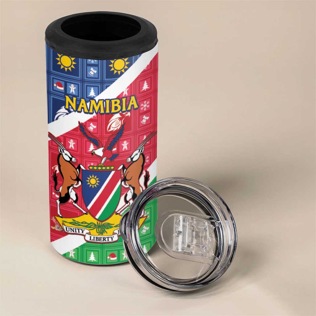 Afro Namibia 4 in 1 Can Cooler Tumbler Coat Of Arms Christmas Style LT15
