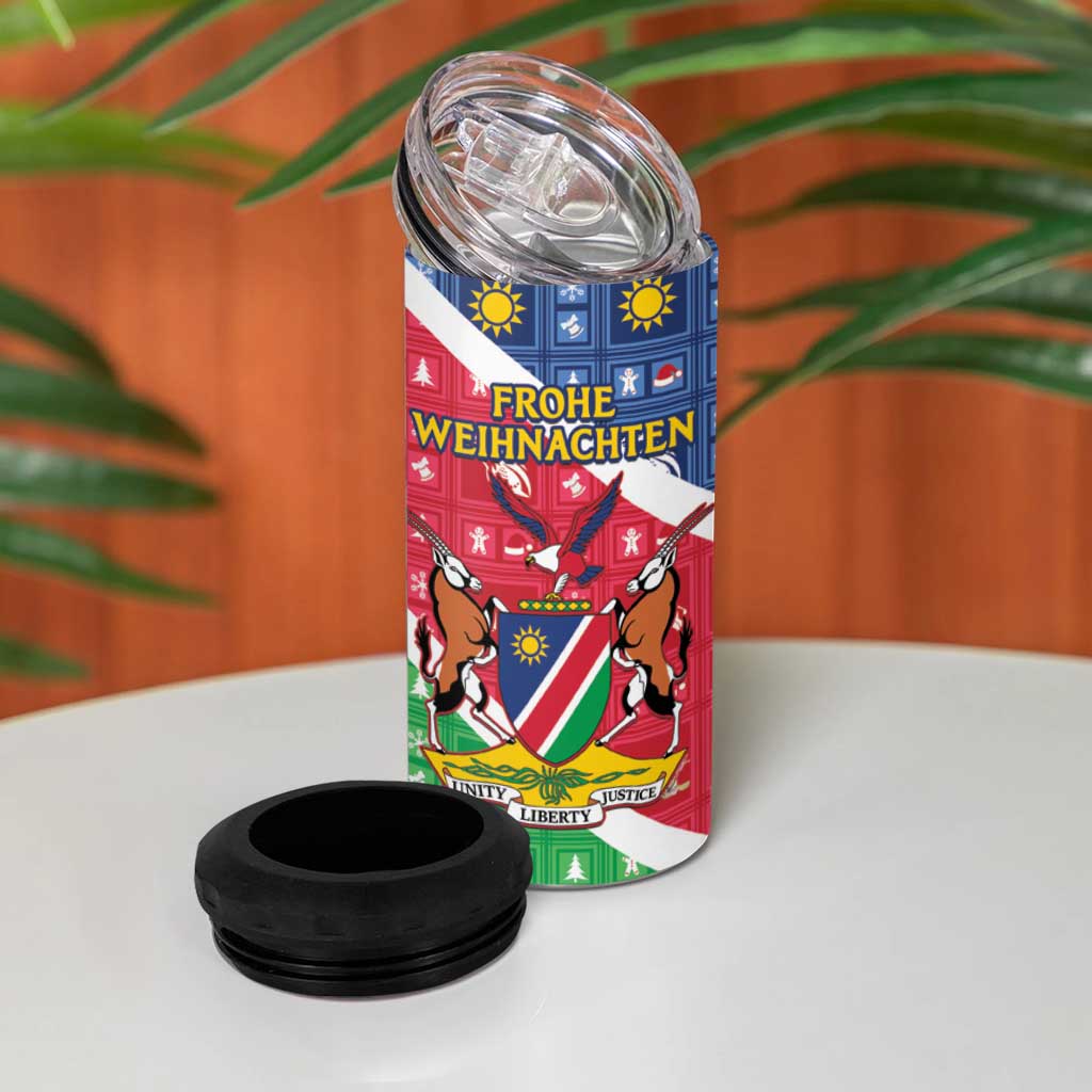 Afro Namibia 4 in 1 Can Cooler Tumbler Coat Of Arms Christmas Style LT15