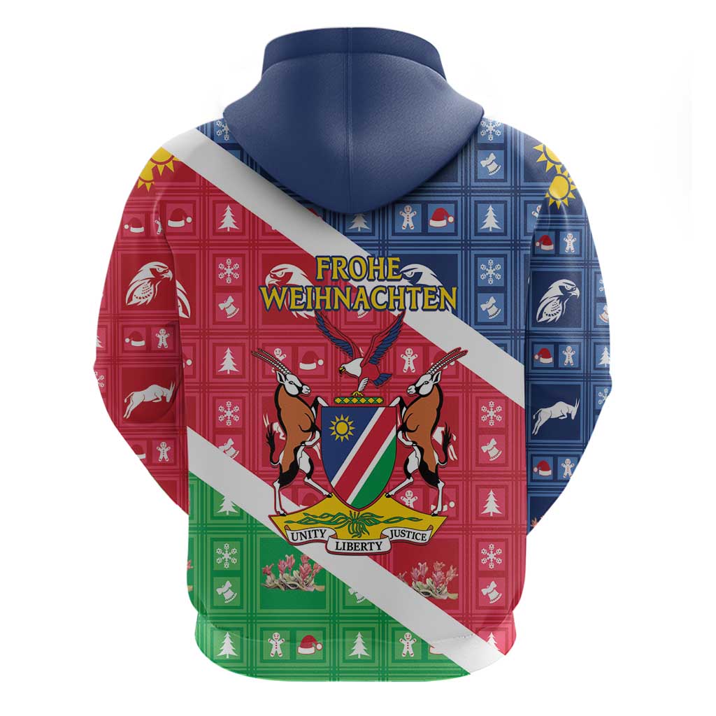 Namibia Christmas Hoodie Coat Of Arms Frohe Weihnachten LT15