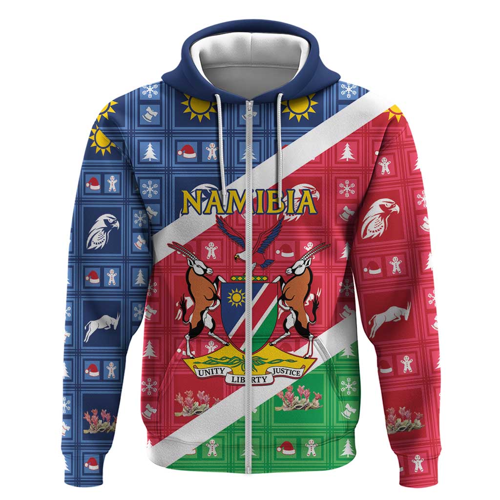 Namibia Christmas Hoodie Coat Of Arms Frohe Weihnachten LT15