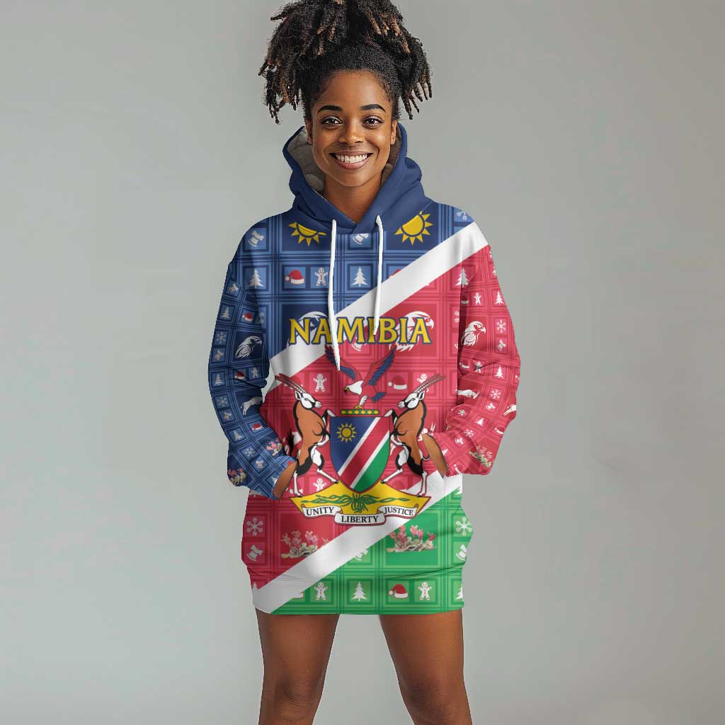 Afro Namibia Hoodie Dress Coat Of Arms Christmas Style LT15