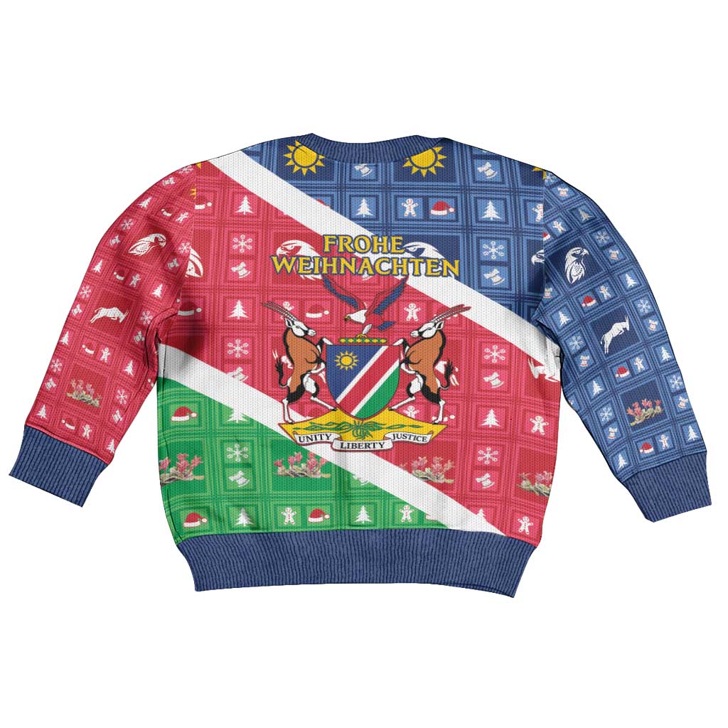 Afro Namibia Kid Ugly Christmas Sweater Coat Of Arms Christmas Style LT15