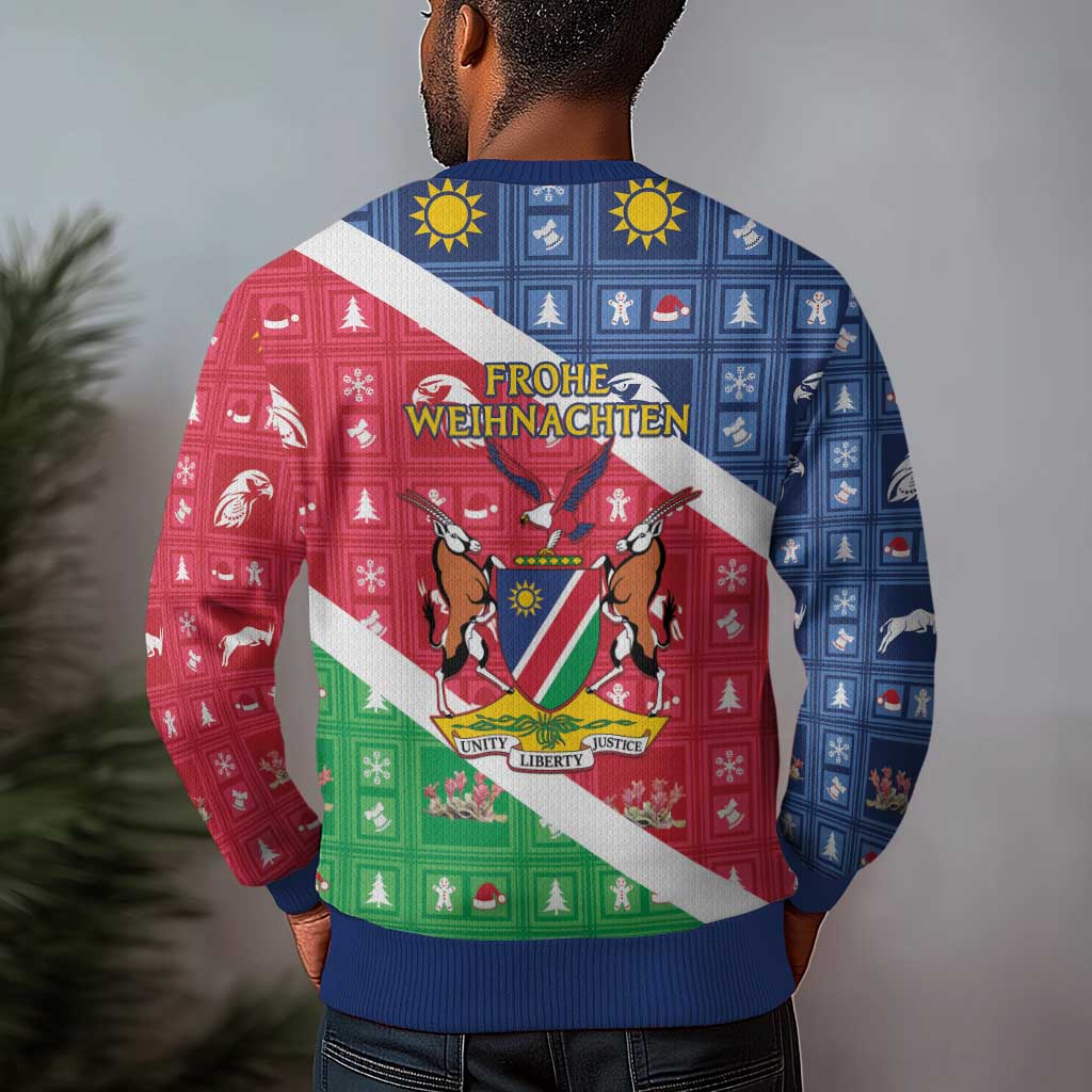 Afro Namibia Ugly Christmas Sweater Coat Of Arms Christmas Style LT15