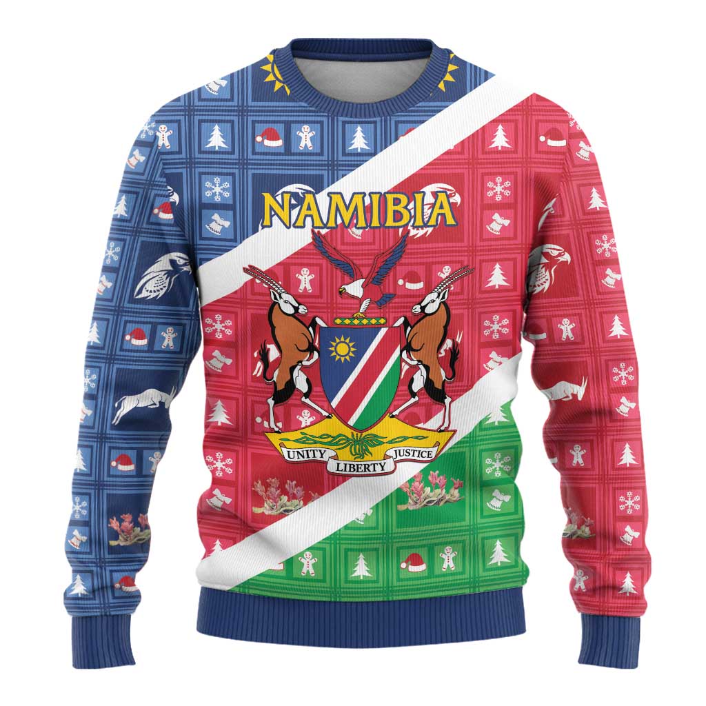 Afro Namibia Ugly Christmas Sweater Coat Of Arms Christmas Style LT15