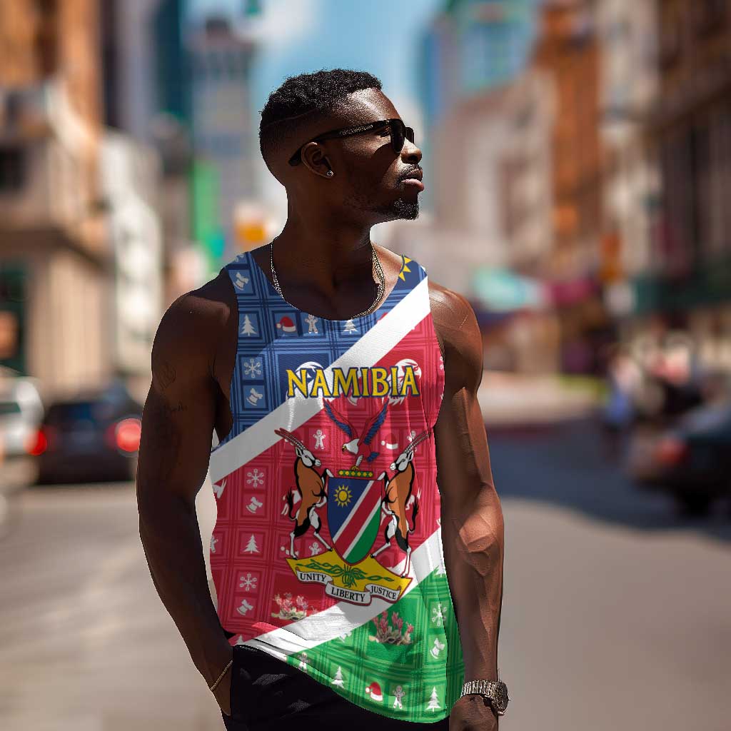 Afro Namibia Men Tank Top Coat Of Arms Christmas Style LT15
