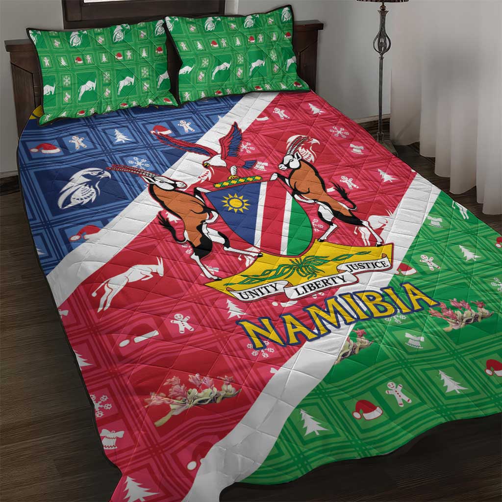 Afro Namibia Quilt Bed Set Coat Of Arms Christmas Style LT15