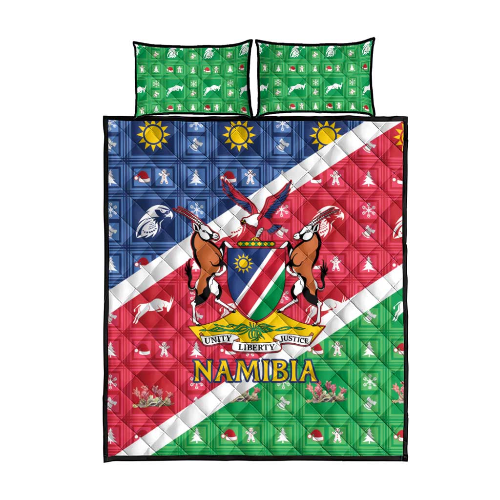 Afro Namibia Quilt Bed Set Coat Of Arms Christmas Style LT15