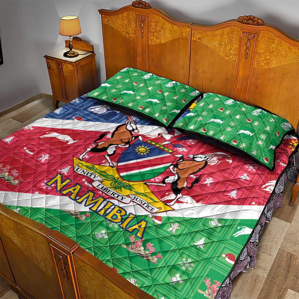 Afro Namibia Quilt Bed Set Coat Of Arms Christmas Style LT15