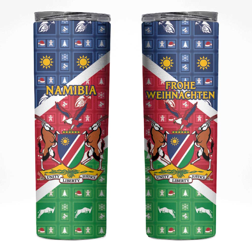 Afro Namibia Skinny Tumbler Coat Of Arms Christmas Style LT15